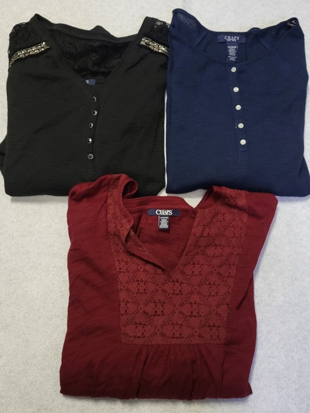 (3) Champs Lot of Women's Short Sleeve Top Pullover Shirt Size 1X